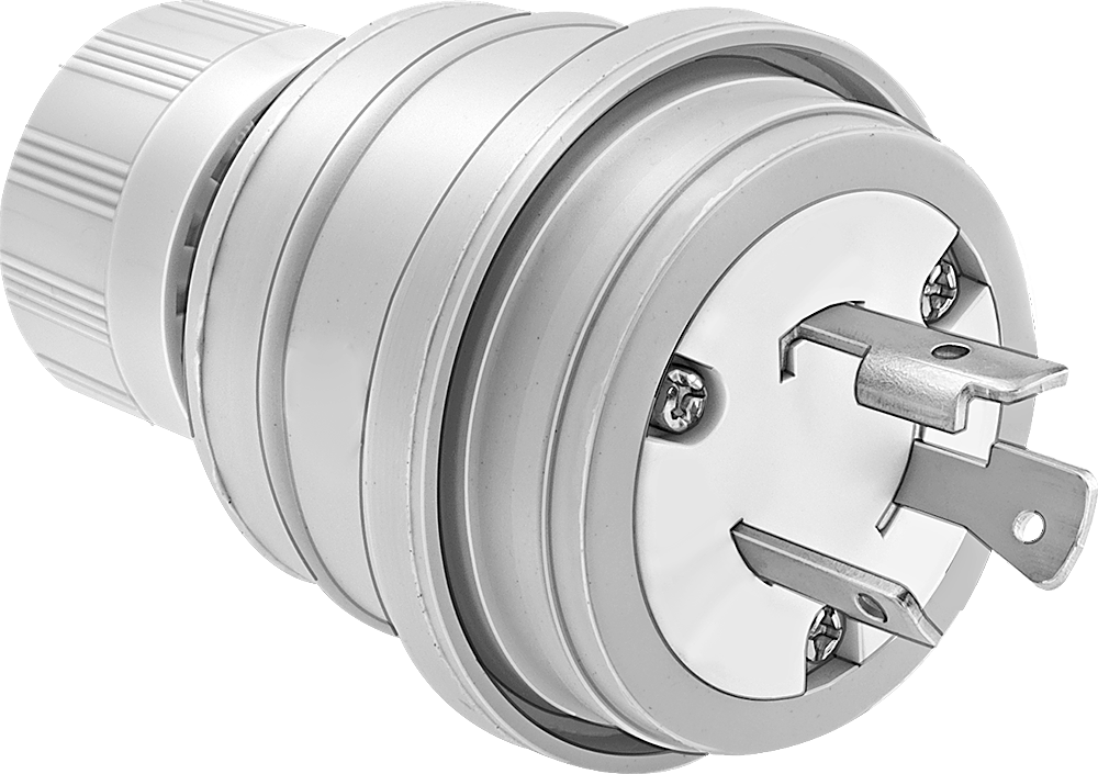 Yıkanabilir Döner Kilit Konektörü, Topraklı Üç Uçlu Fiş, NEMA L5-20 — L5-20, 125V AC, Aşındırıcı, Tozlu, Yağlı, Dış Mekan, Dalgıç, Yıkama…