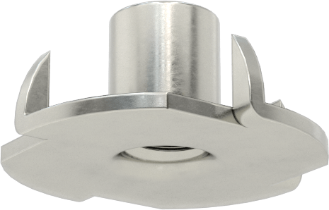 Ahşap için 316 Paslanmaz Çelik T Somun Ek Parçaları, M4 x 0.7 mm Diş Boyutu, 7.100 mm Takılı Uzunluk