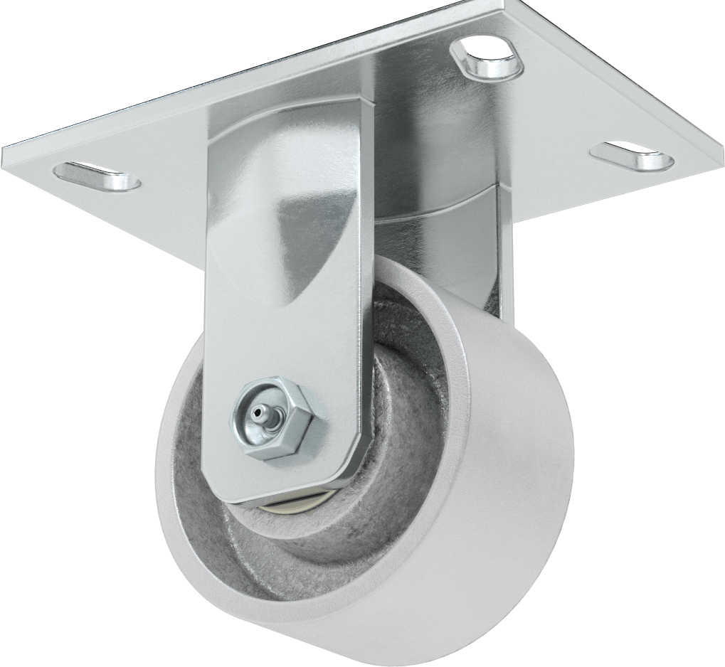 6-1/2" x 4-1/2" Plakalı Yüksek Kapasiteli Vulcan Tekerlek, 4 inç Çapında Metal Tekerlekli Sert