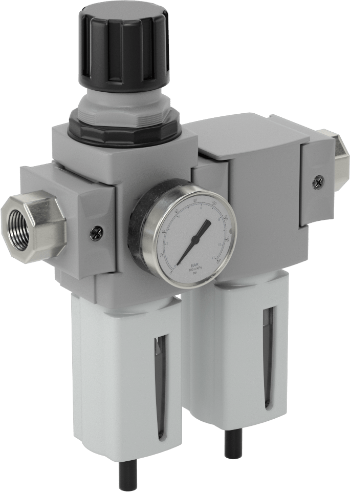 Modüler Basınçlı Hava Filtresi/Regülatörü, Yağ ve Parçacıklar için, Parker P32C Serisi, 1/2 NPT Dişi — 1⁄2, 0.01 μm, Evet