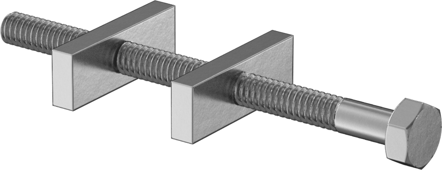 Ahşap için Gömme Montajlı Eklem Kelepçeleri, Altıköşe Başlık, 1/2" ila 3" Malzeme Kalınlığı için