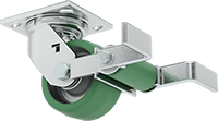 4-1/2" x 4" Plakalı Yüksek Kapasiteli Spartan Tekerlek, Frenli Döner Tekerlek