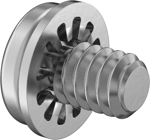 Çelik Silindir Başlı Vidalar, İç Dişli Kilit Pullu, 2-56 Diş, 1/8" Uzunluk
