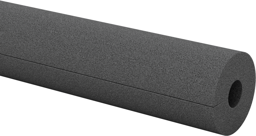 Polietilen Köpük Boru Yalıtımlı Yarık Boru, 3/8" Kalınlık, -295° ila 200°F Sıcaklık, Siyah, 3/8" İç Çap
