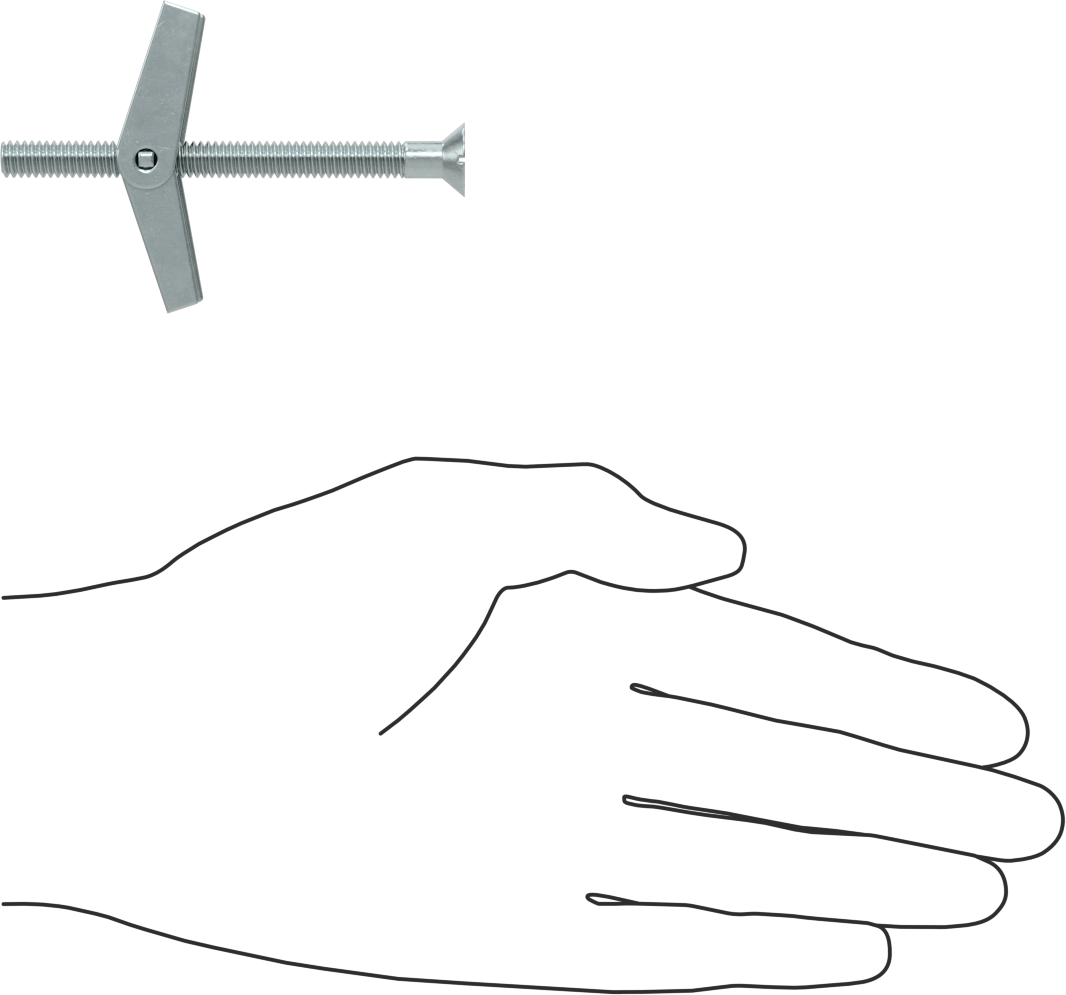 Havşa Başlı Kelebek Cıvataları, 1/4" Çap, 3" Uzunluk