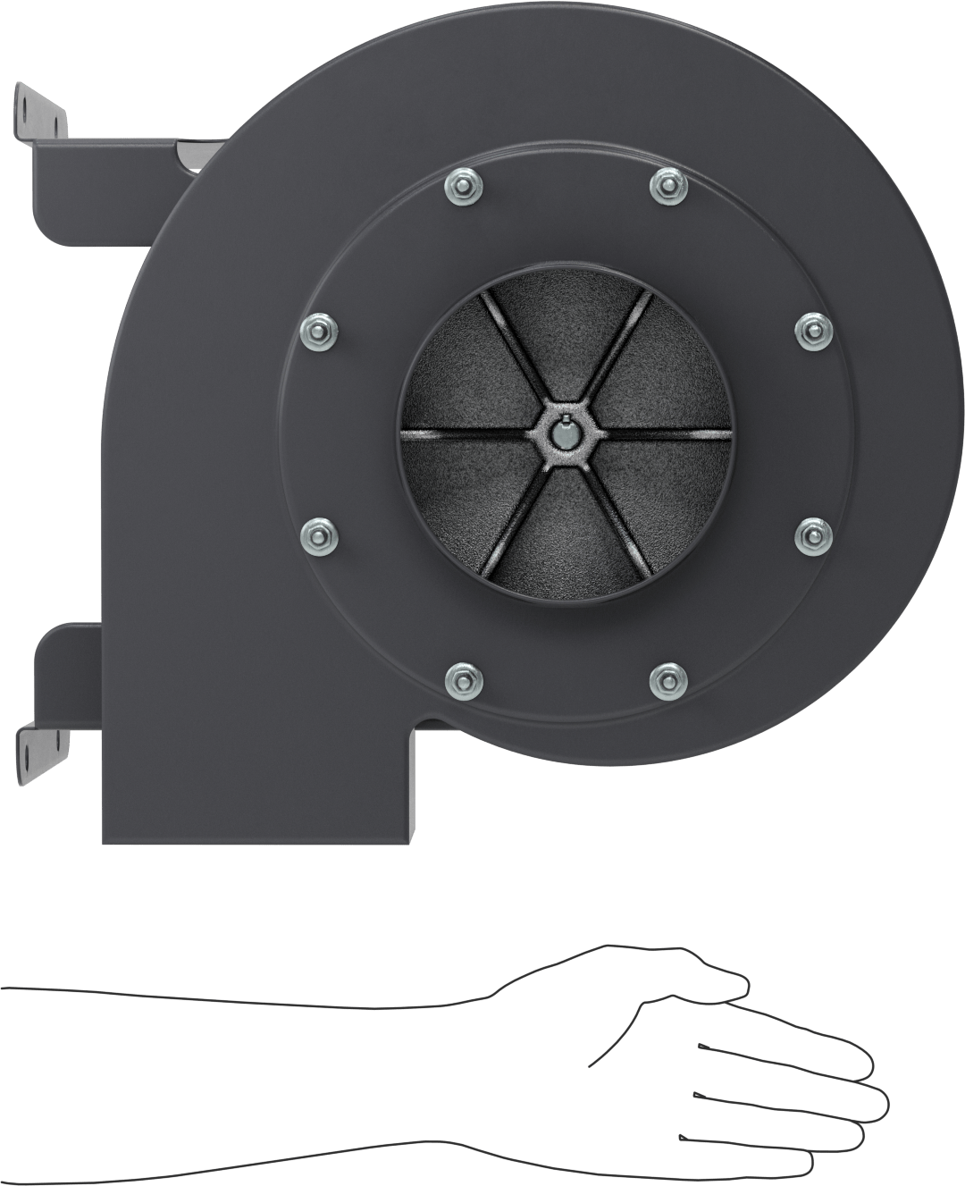 Paslanma ve Aşınmaya Dayanıklı Üfleyici, 120/230V AC, 195 CFM @ 5.26 inç Su