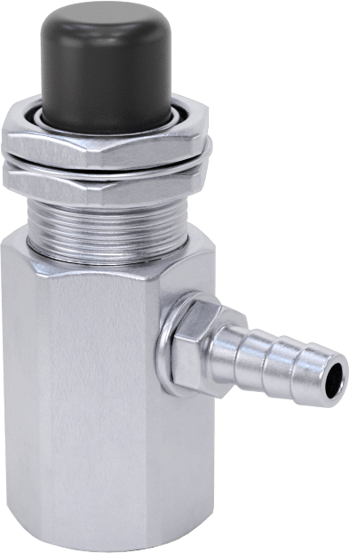 Tırnaklı Bağlantı Parçalı Panele Monte Açma/Kapama Vanası, Düğme, 1/8 NPT Dişi x 1/8" Boru İç Çapı için