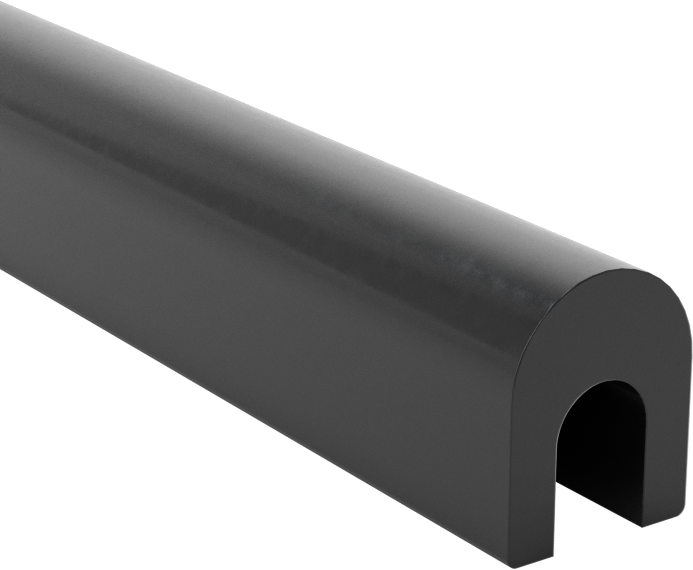 Neopren Kauçuk Kenar Çıtası, 1/8" Genişlik x 1/4" İç Yükseklik — 1⁄8", Siyah, 5⁄16"