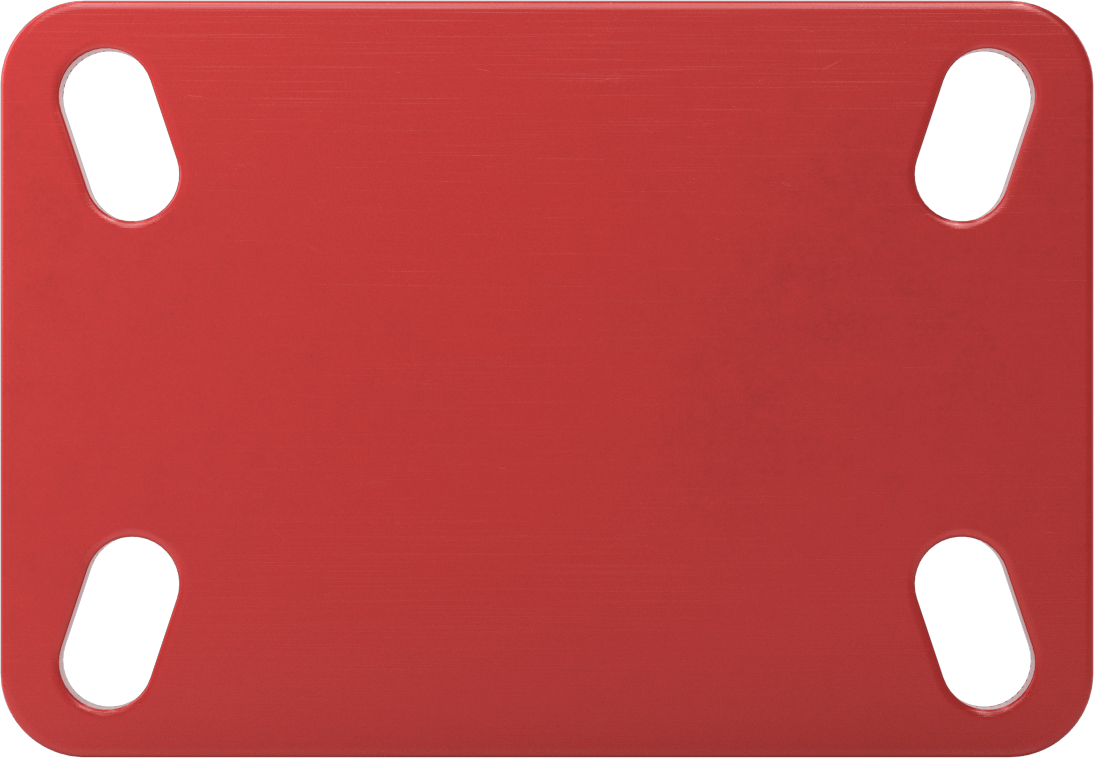 6-1/2" x 4-1/2" Plakalı Yüksek Kapasiteli Kingston Tekerlek, 5" Çapında Mavi Poliüretan Tekerlekli Sert