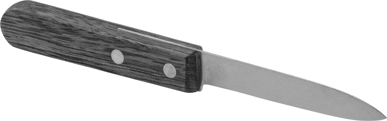 Soyma Bıçağı, 3-1/4" Çelik Bıçak ve Ahşap Saplı — Ahşap, 7", Çelik