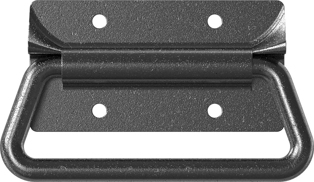 Montaj Plakalı Yuvarlak Katlanır Çekme Kolu, Mat Siyah Oksit Çelik, 3-1/2" Genişlikte Sap, 2-1/8" Çıkıntı