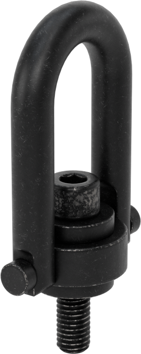 Kaldırma için İşlenmiş Çelik Kaldırma Halkası, Siyah Oksit, M8 x 1.25 mm Diş Boyutu, 85 mm Toplam Yükseklik