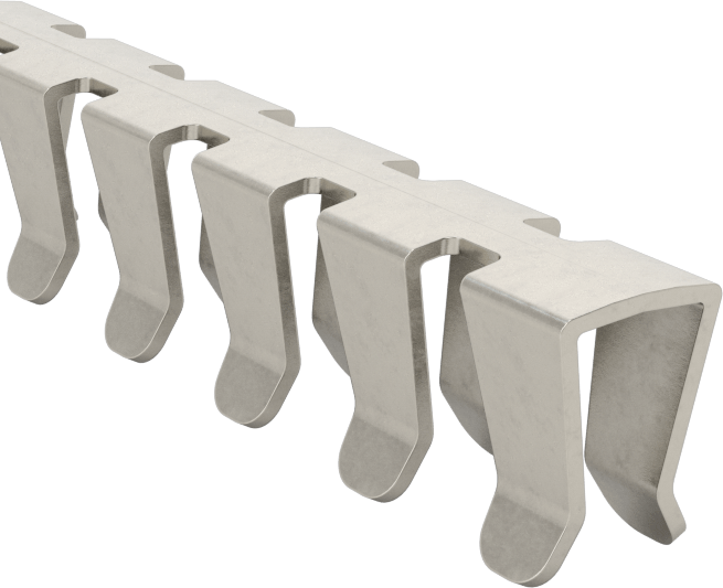 Esnek Paslanmaz Çelik Kenar Çıtası, Yüksek Sıcaklık, 1/16" Genişlik x 3/16" İç Yükseklik, 5 Fit Uzunluk