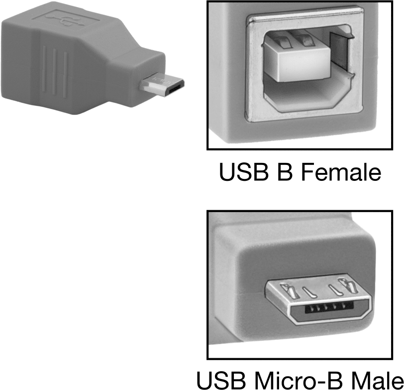 USB 2.0 Adaptörü, Mikro-B Erkek x B Dişi — Adaptör, Düz, 2.0