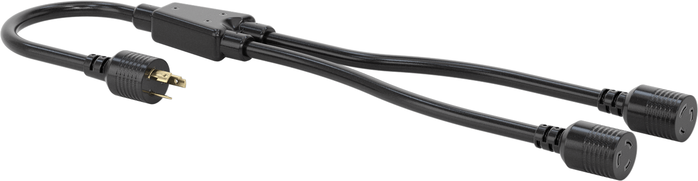Elektrik Kablosu Adaptörü, 2 Çıkışlı, NEMA L6-20 Fiş x NEMA L6-20 Priz — 20 amp, 3 ft., 10