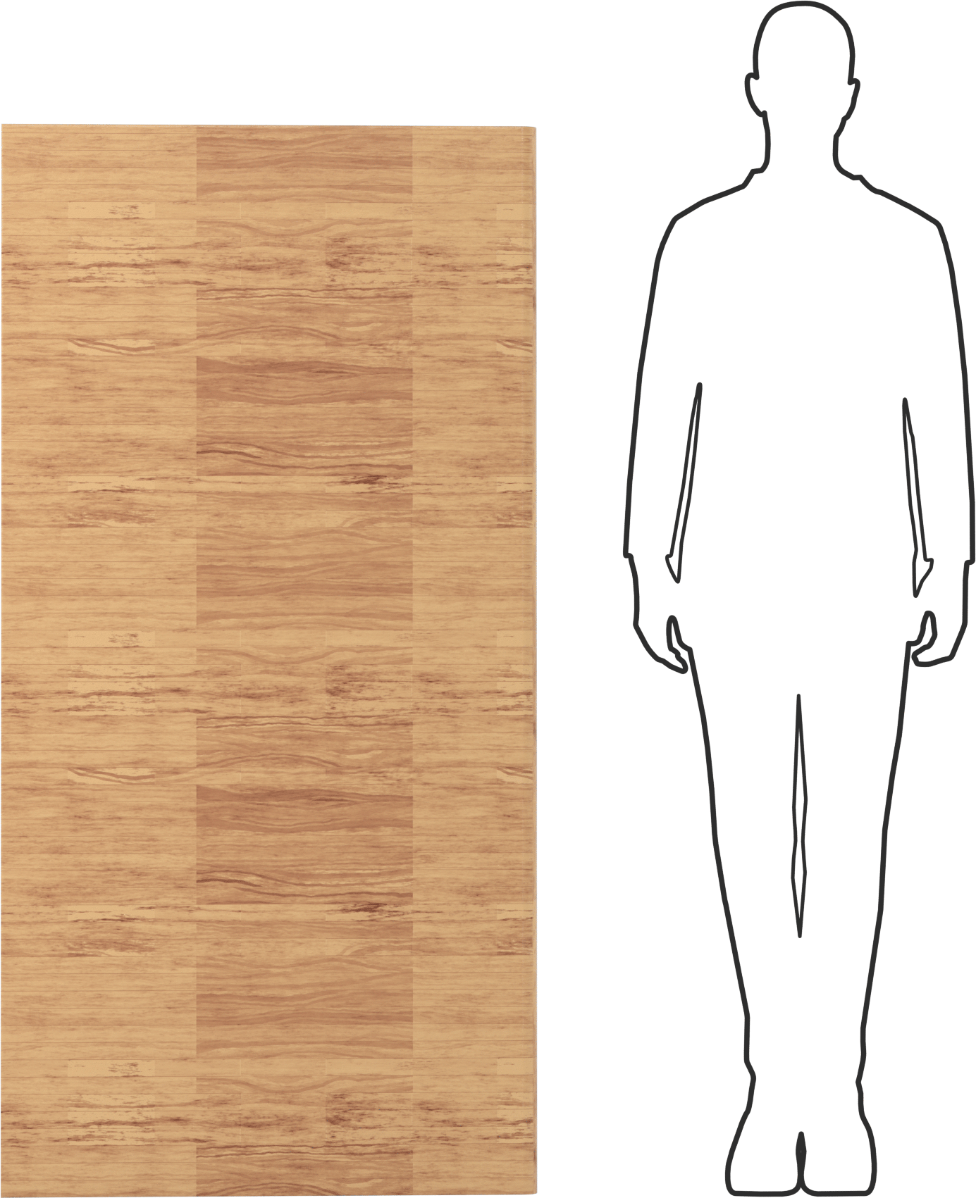 Meşe Tezgah Üstü, 60" Genişlik x 30" Derinlik x 1-3/4" Kalınlık