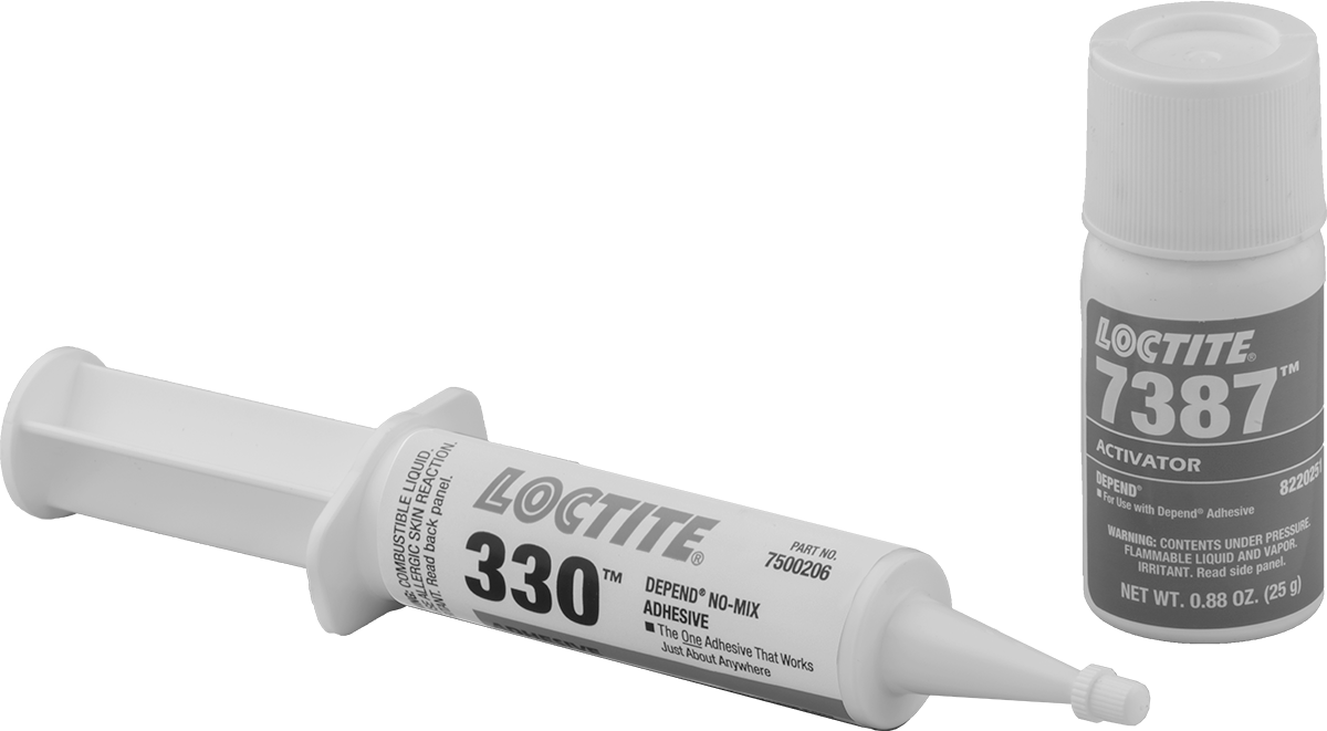 Karıştırmaya Gerek Olmayan Akrilik Yapısal Yapıştırıcı, Aktivatörlü, Loctite® 330 0.85 FL. oz. Şırınga — Şırınga, Metal, Metal-Plastik Ba…
