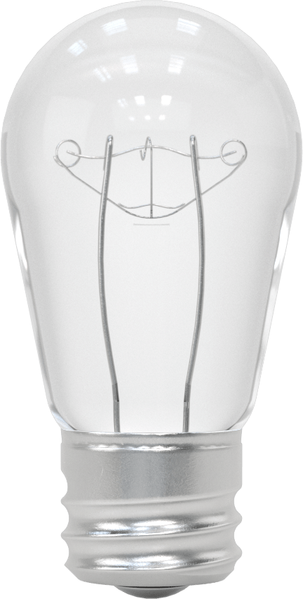 Vidalı Taban Ampul, S14, 130V, 11W, Akkor — 130V AC, Konik, Akkor