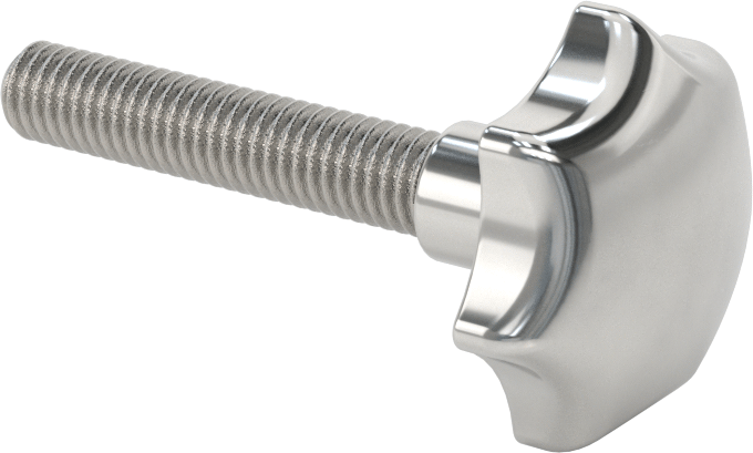 303 Paslanmaz Çelik Yedi Kollu Topuz, 3/8"-16 Dişli 1-15/16" Uzunluğunda Saplamalı — 3⁄8"-16, 1 15⁄16", 303 Paslanmaz Çelik