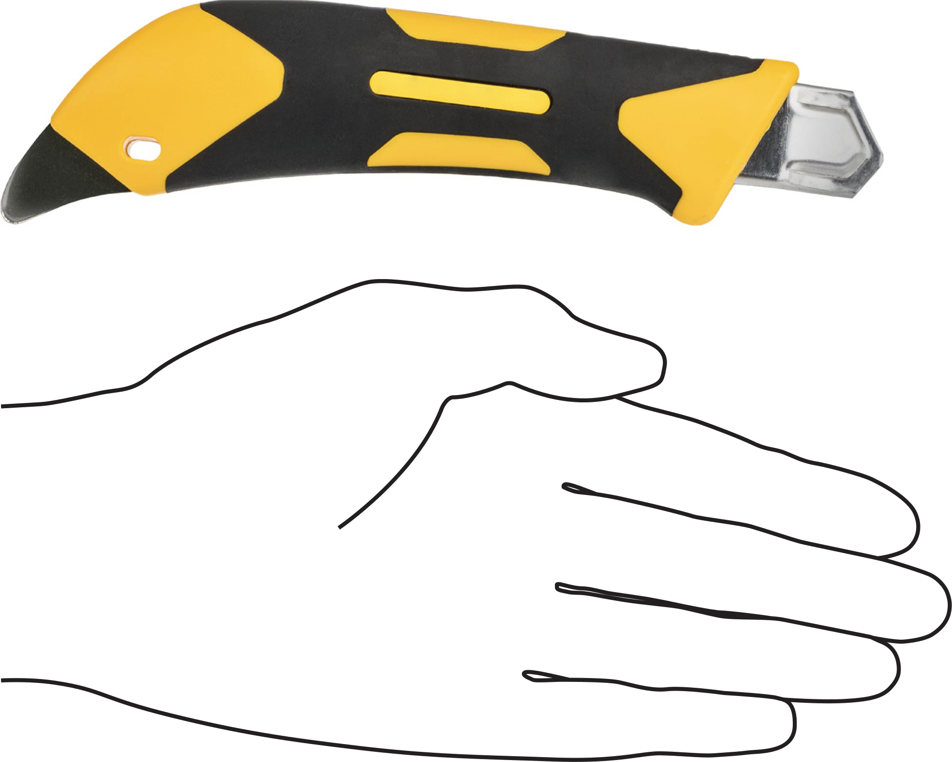 Kimyasallara Dayanıklı Koparılabilir Bıçaklı Maket Bıçağı, 4-3/8" Uzunluk x 0.709" Genişlikte Çelik Bıçak