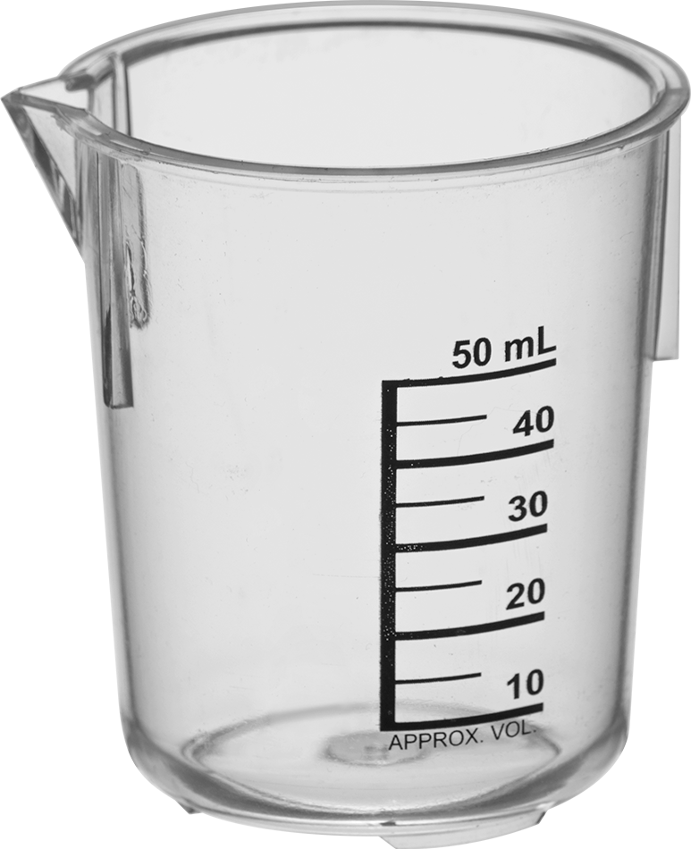 Şeffaf Pmp Beher, 1.7 FL oz/ 50 ml Kapasite