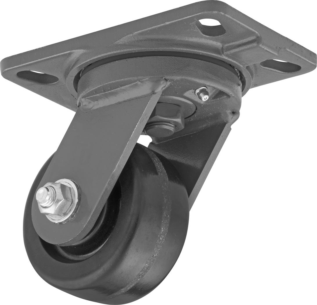6-1/2" x 4-1/2" Plakalı Yüksek Kapasiteli Kingston Tekerlek, 4" Çaplı Fenolik Tekerlekli Döner — 4", Levha, Döner