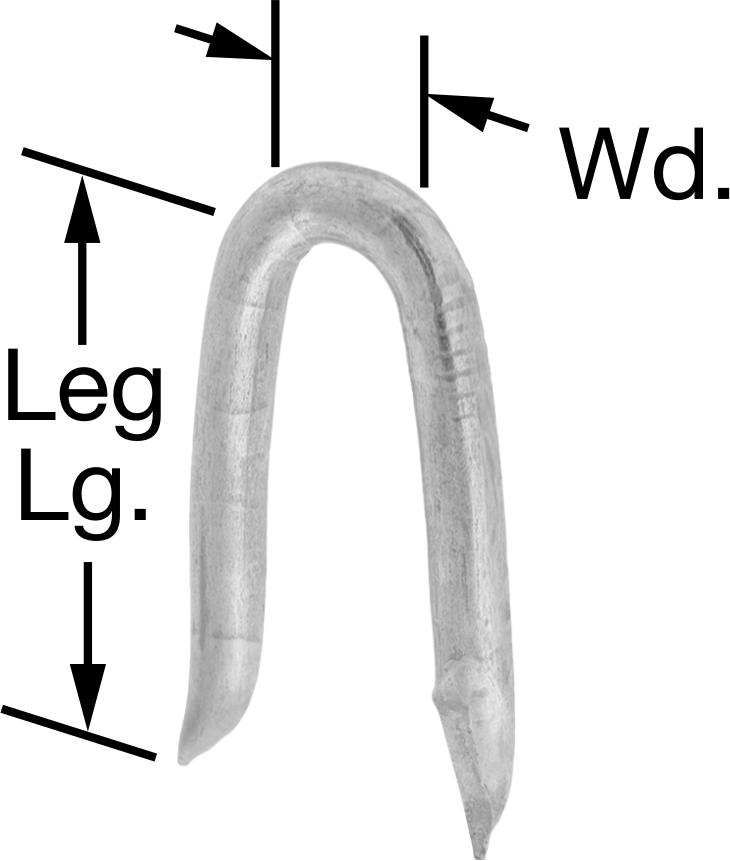 Tel Çitler için Çekiçle Çakılan Zımba Teli, 1/4" Genişlik, 1-1/4" Ayak Uzunluğu