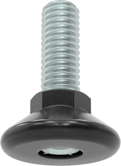 Naylon Tabanlı Sert Seviyeleme Montaj Parçaları, 3/8"-16 Dişli Çinko Kaplı Çelik Saplamalı