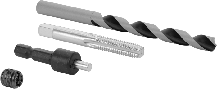 Kolay Kurulumlu Diş Kilitlemeli Çelik Ekler, Montaj Aletli, İnce Duvar, M6 x 1 mm Diş Boyutu — M6, Diş Kilitleme, 3⁄8"-16