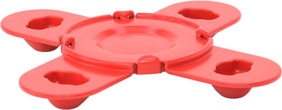 Takmalı Kapak, 3/4 Boyutlu Boru Flanşı için — Kırmızı, Plastic, Polyethylene, Çıtçıtlı