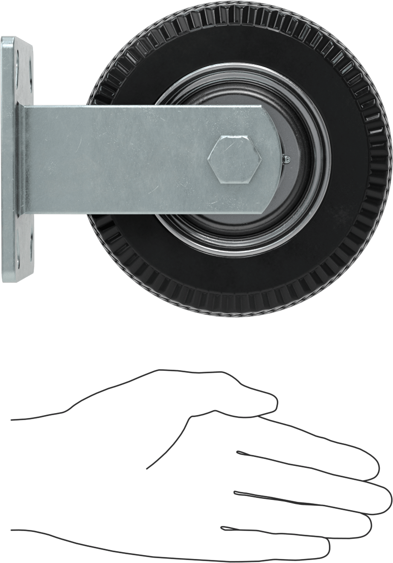 4-1/2" x 4" Plakalı Tekerlek, 2" Genişliğinde Patlamayan Tekerlekli Sert