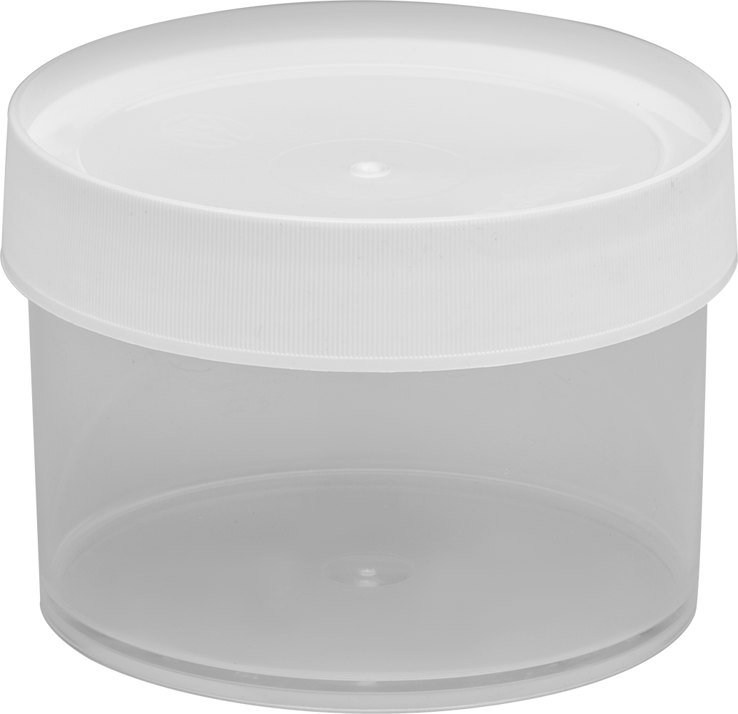Şeffaf Polimetilpentene Plastik Kavanoz, 16 FL oz/475 ml Kapasite — 16 fl. oz., 475 ml, 3 3⁄8", Plastic, PMP, Polypropylene