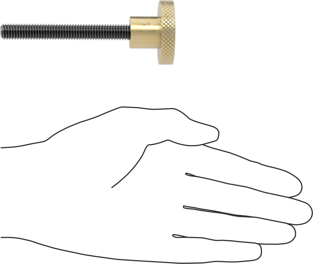 Pirinç Topuz, 3/8"-16 Dişli 3" Uzunlukta Saplama, 1-1/2" Başlık Çapı