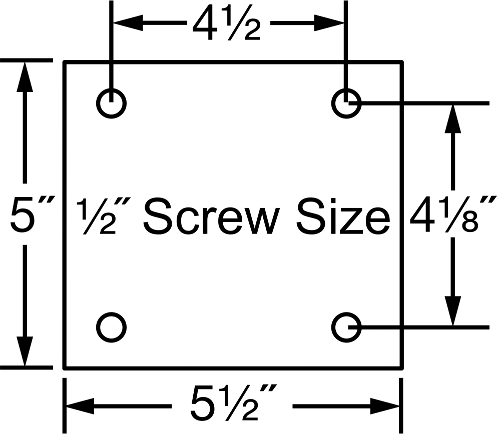 5-1/2" x 5" Montaj Plakalı Tekerlek, Samson, 4" Çapında Gri Kauçuk Tekerlekli Döner Tekerlek