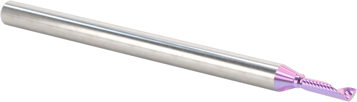 Seramik Kaplı Karbür Spiral Freze Ucu, Plastik için, Yukarı Doğru Çıkarma, 1/16" Kesim Çapı, 1/4" Uzunluğunda Kesim