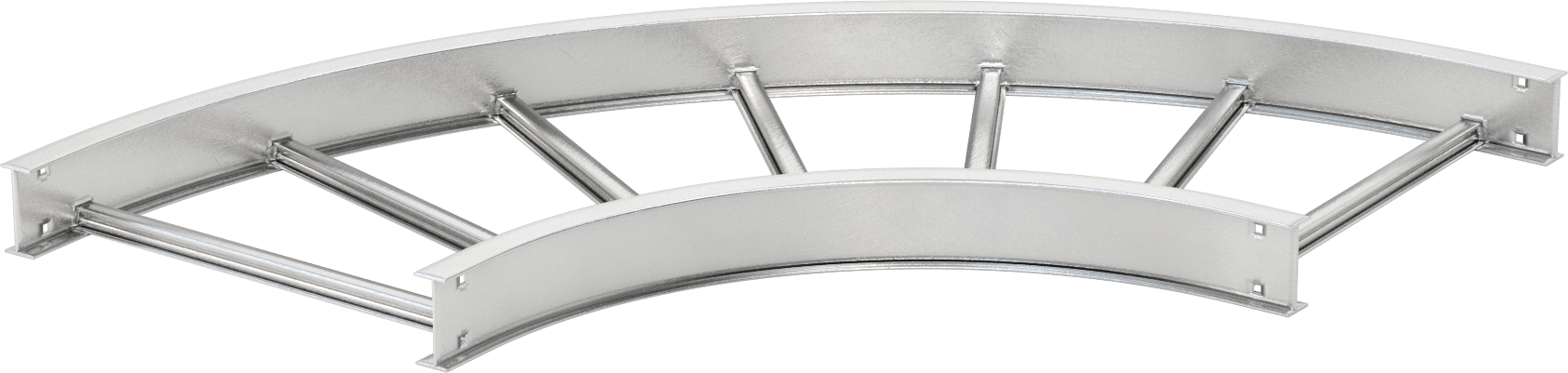 Kablo ve Hortum Tepsisi için 24" Genişliğinde 90 Derece Yatay Dönüş — Straight Connector, Tray, Alüminyum