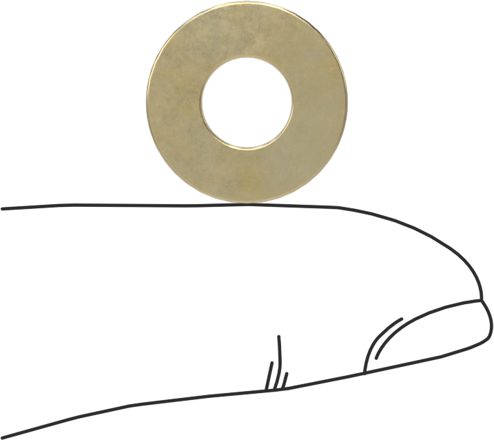 Pirinç SAE Pul, 1/4" Vida Boyutu için, 0.281" İç Çap, 5/8" Dış Çap
