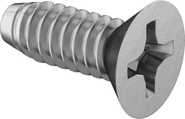 Metal için Phillips Havşa Başlı Diş Açma Vidası, 410 Paslanmaz Çelik, 6-32 Diş, 3/8" Uzunluk