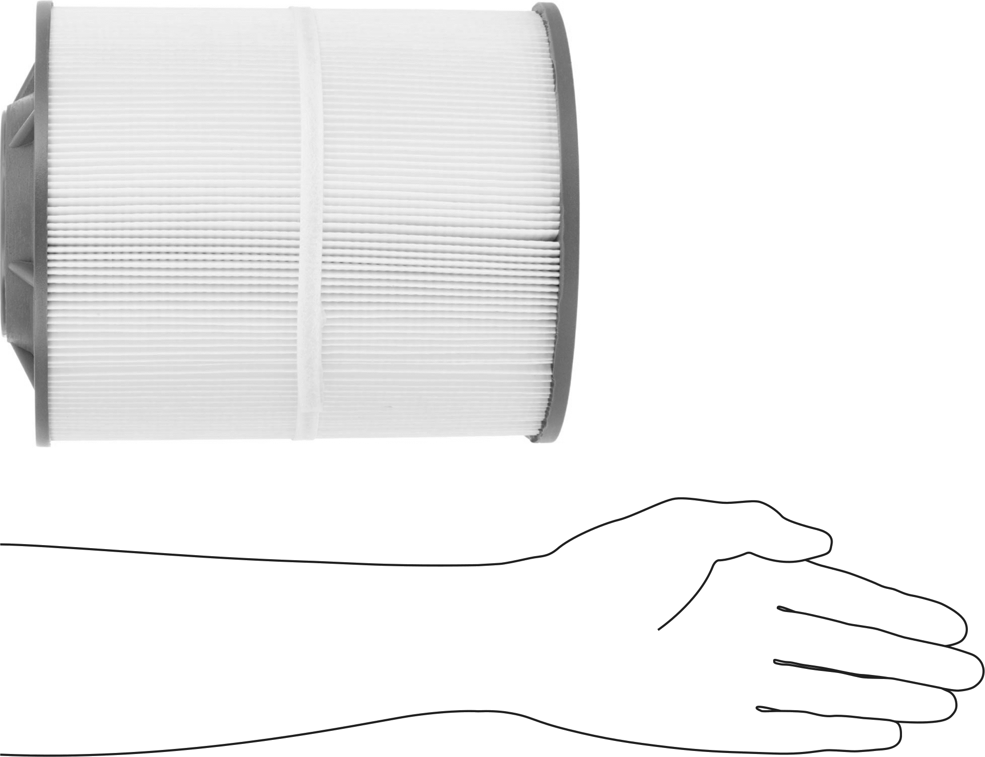 İçme Suyu için Filtre Kartuşu, 10" Yükseklik x 7-3/4" Dış Çap x 2-3/4" İç Çap, 5 Mikron