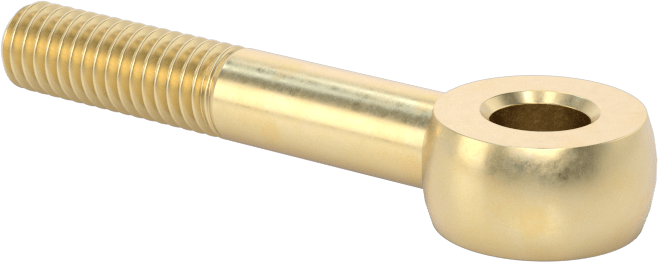 Paslanma ve Aşınmaya Dayanıklı Kısmen Gijon Ucu Cıvatası, Pirinç, M6 x 1 mm Diş, 40 mm Şaft Merkez Uzunluğu