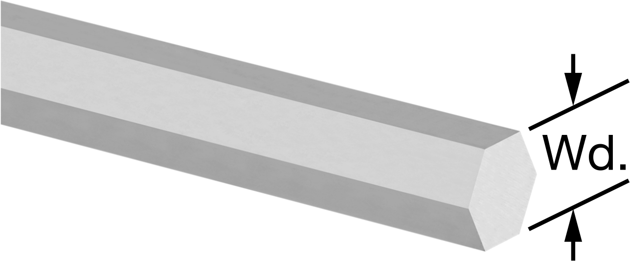 İşlenebilir 416 Paslanmaz Çelik Altıgen Çubuk, 3/8" Genişlik