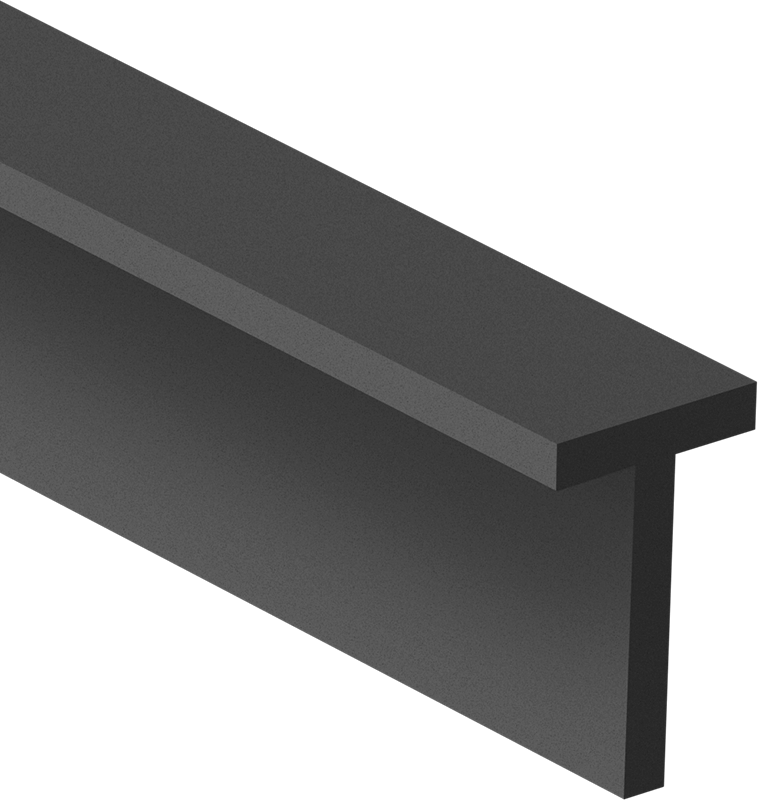 Kanal Montajlı T-Conta, 5/16" Genişlik, 1/2" Yükseklik, 10 Fit Uzunluk
