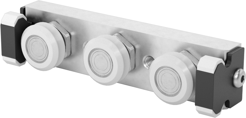 Kendinden Hizalamalı Yan Montajlı Raylı Makaralı Taşıyıcılar ve Kılavuz Raylar, Silecekli Alüminyum, Sabit Hizalama, 20 mm genişlikte ray için
