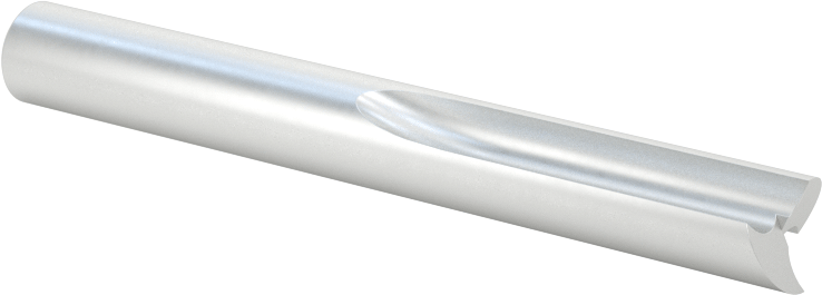 Plastik için Freze Ucu, Yüksek Hızlı Çelik, Düz Yivler, 1/4" Kesme Çapı, 3/4" Uzunluğunda Kesim