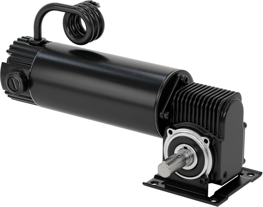 Dik Açılı DC Dişliotor, İçi Boş Gövde/Çıkarılabilir Mil, 1/4hp, 60 rpm@120 in.-lb.