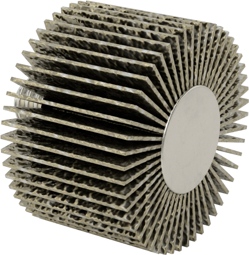 Lamelli Zımpara Çarkı, Dişli Saplama, Pürüzsüz Yüzey için, 120 Kum, 1" Çap, 5/8" Genişlik