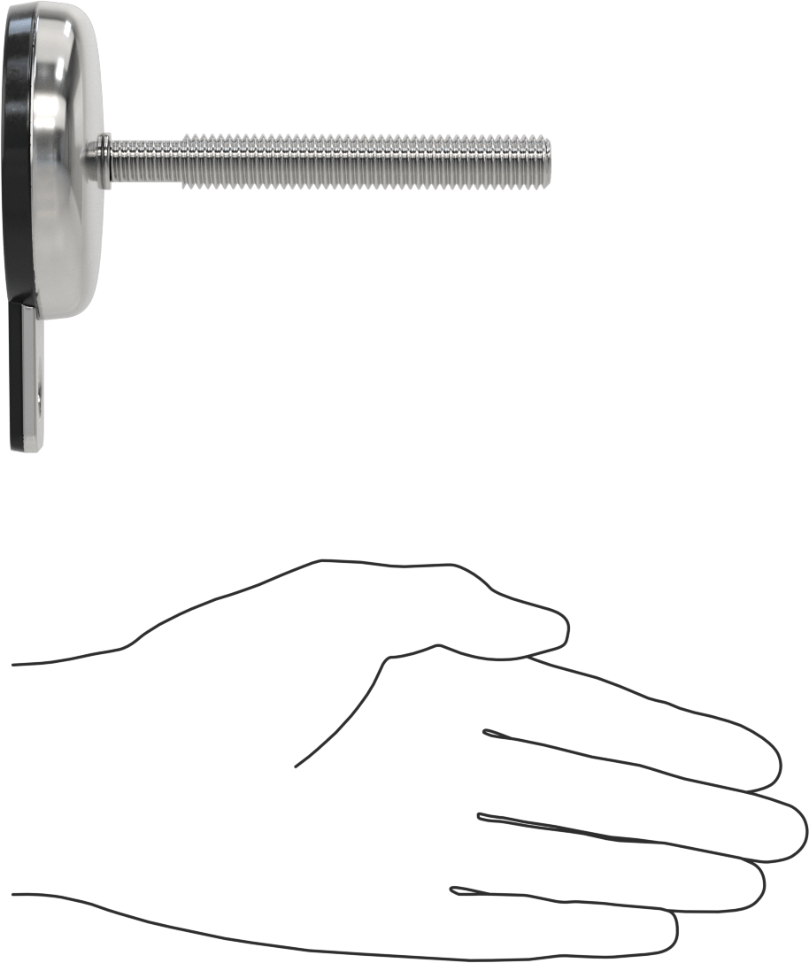 Buna-N Yastıklı 316 Paslanmaz Çelik Sabit Düzleştirme Montaj Parçası, Döner, 4" Uzunlukta 1/2"-13 Saplama, 1 Ofset Delik, 2700 lbs. Kapasite