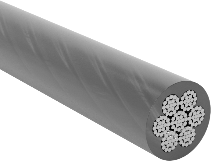 Vinil Kaplı Tel Halat, Ekstra Esnek, 18-8 Paslanmaz Çelik, 1/4" Çap, 5/16" Çaplı ve Kaplamalı
