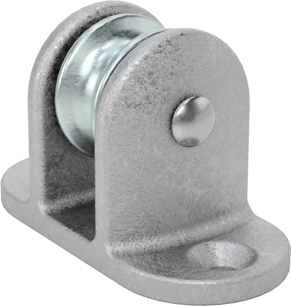 Yatay Çekme için Halatlı Montajlı Kasnak, Çelik, 1/4" Çap için, 7/8" Genişlik, 11/16" Dış Çap