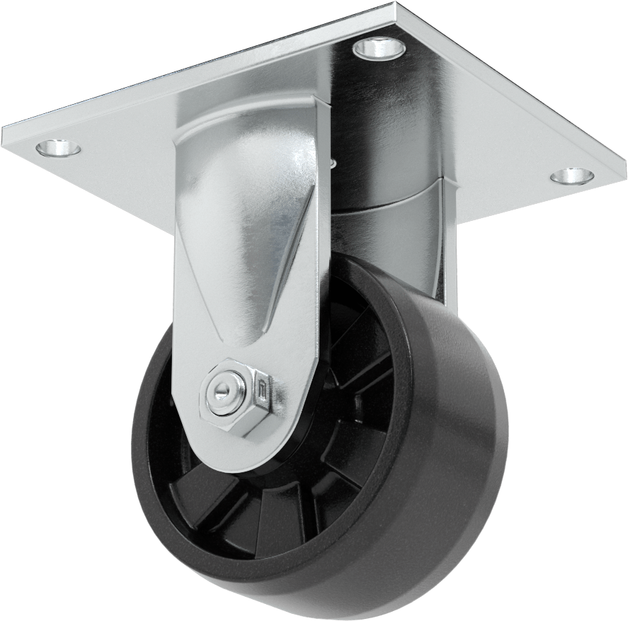 5-1/2" x 5" Plakalı Yüksek Kapasiteli Vulcan Tekerlek, 4" Çapında Naylon Tekerlekli Sert